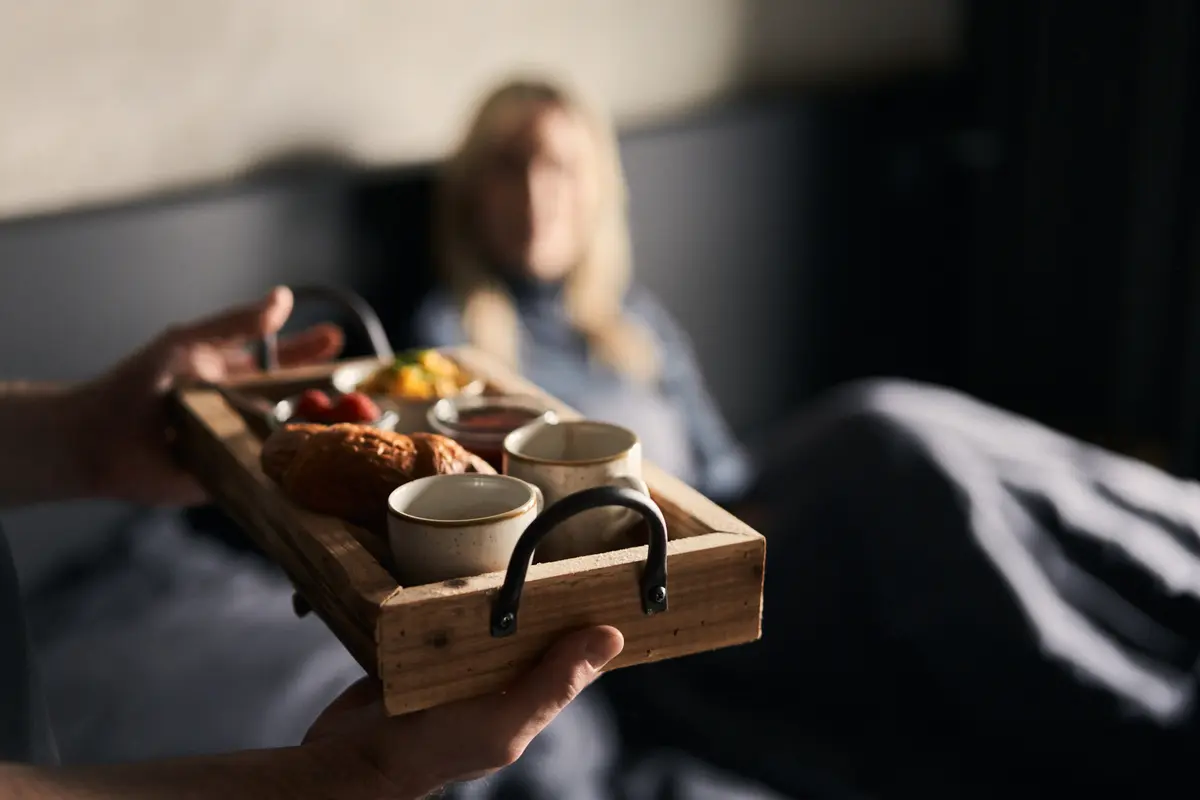 Frühstück ans Bett im bäck stage Hotel